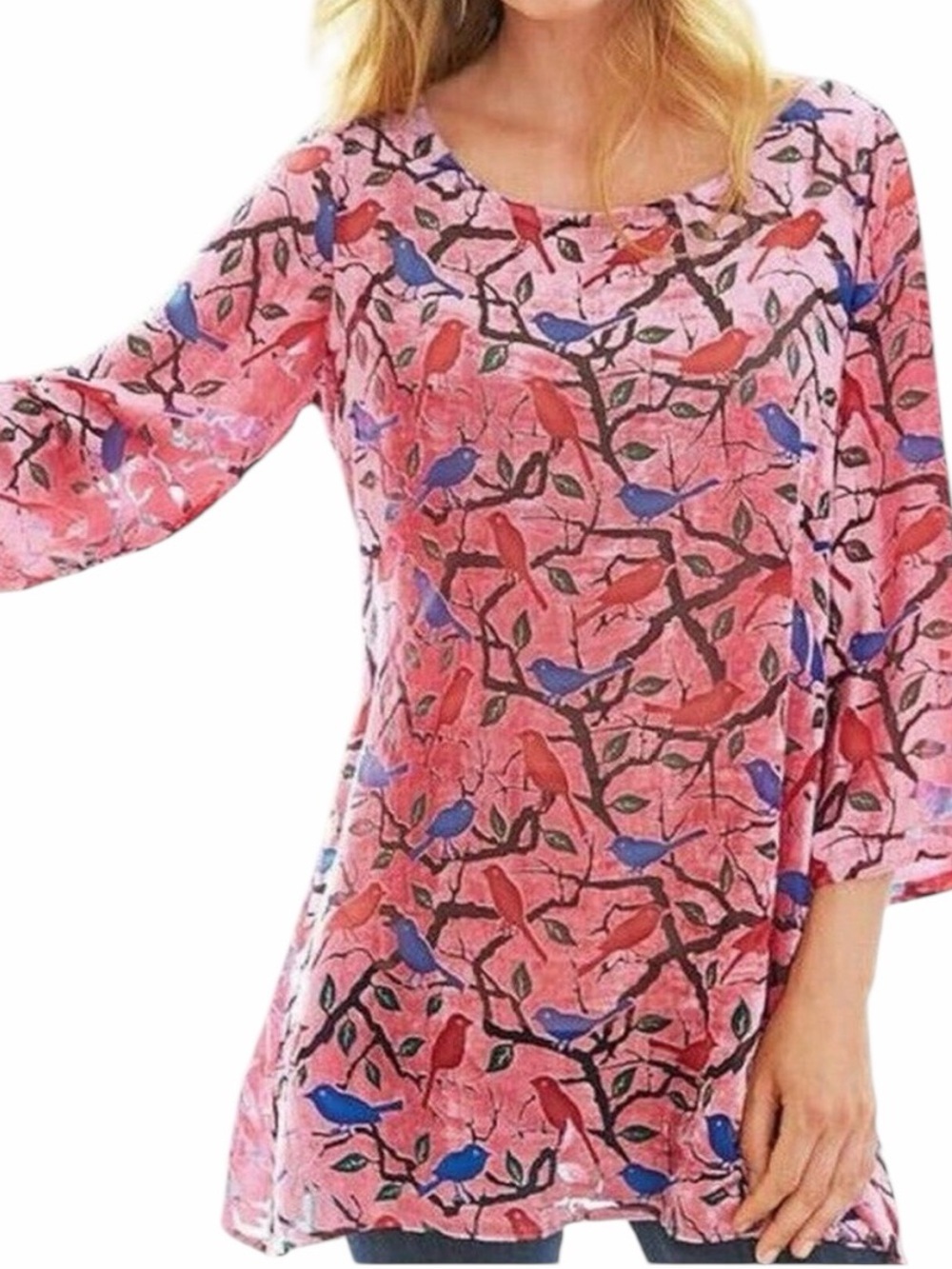 NWT Soft Surroundings Strawberry Pink Velvet “Birdie” Tunic
